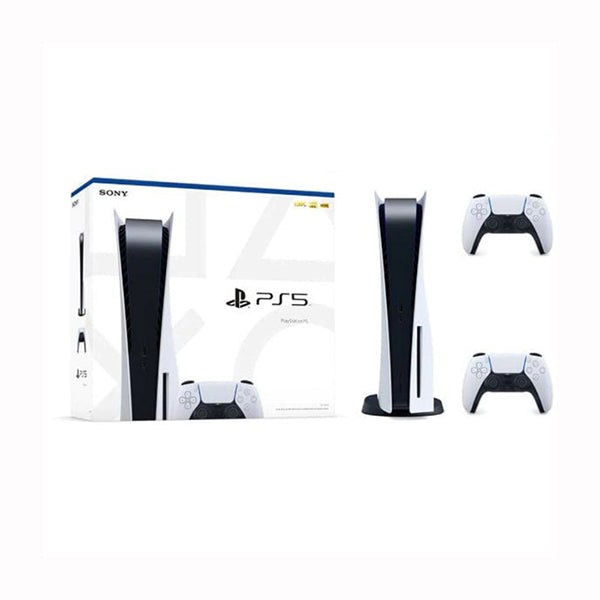Sony PS5 Console White / Brand New / 1 Year Sony PlayStation 5 Console + 2 Controllers with Official Magnet/Fattal Warranty