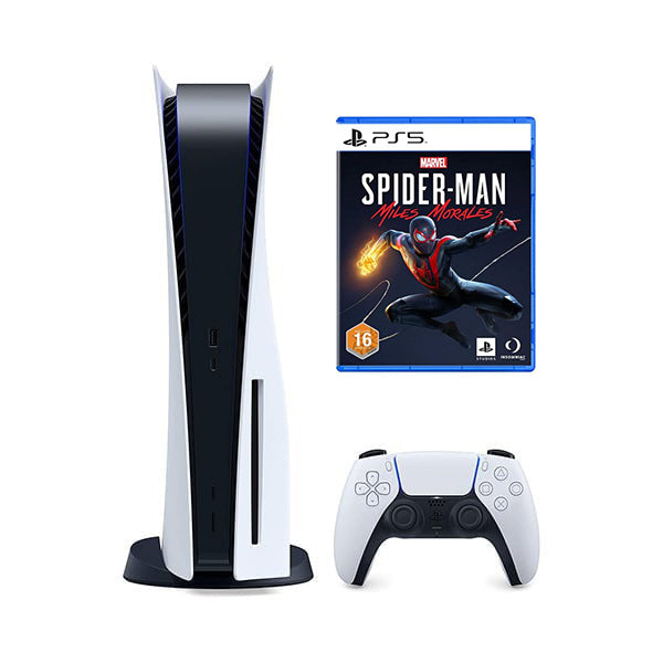 Sony PS5 Console White / Brand New / 1 Year Sony PlayStation 5 Console + Spider-Man Miles Morales Free DVD Game with Official Magnet/Fattal Warranty