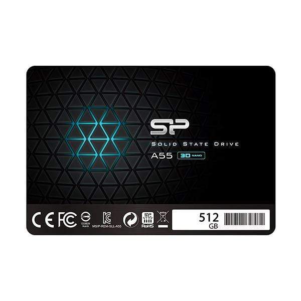 Silicon Power 512GB SSD 3D NAND A55 SLC Cache Performance Boost SATA III 2.5" 7mm (0.28") Internal Solid State Drive (SP512GBSS3A55S25)