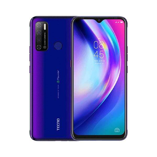 Mobileleb.com Fascinating Purple TECNO Pouvoir 4 Pro, 6GB/128GB, 7" IPS LCD Display, Octa core CPU, Rear Cam Quad 16MP + 5MP + 2MP + QVGA, Selfie Cam 16MP, Fingerprint (rear-mounted)