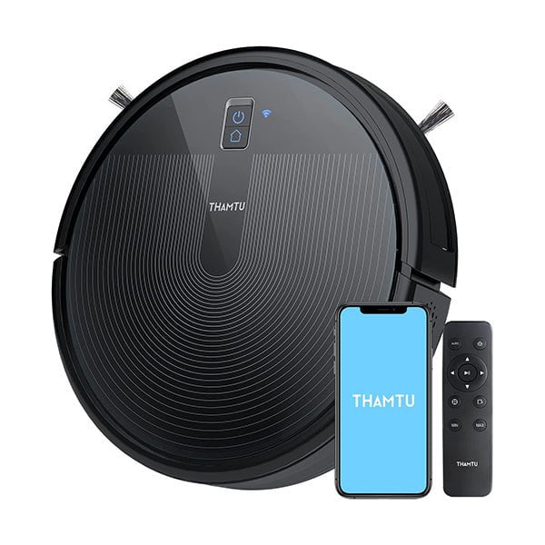 Thamtu Smart Vacuum Cleaners Black / Brand New Thamtu G10 Robot Vacuum with 2700Pa Strong Suction, Super-Thin Robotic Vacuum Cleaner, Compatible with Alexa, Clean Schedule, Self-Charging, Ideal for Pet Hair, Hard Floor, Medium-Pile Carpet