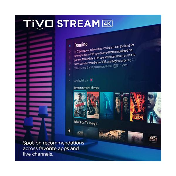  TiVo Stream 4K – Every Streaming App and Live TV on One Screen  – 4K UHD, Dolby Vision HDR and Dolby Atmos Sound – Powered by Android TV –  Plug-In Smart