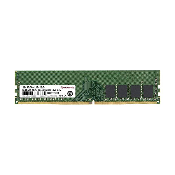 Transcend Computer Memory Brand new / 1 Year Transcend 16GB JM DDR4 3200Mhz U-DIMM 1Rx8 2Gx8 CL22 1.2V (JM3200HLE-16G) Desktop