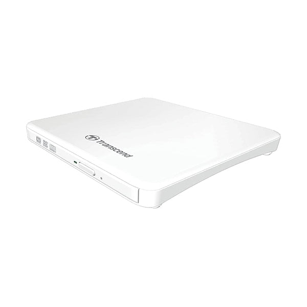 Transcend White / Brand New / 1 Year Transcend 8K Extra Slim Portable DVD Writer Optical Drive TS8XDVDS