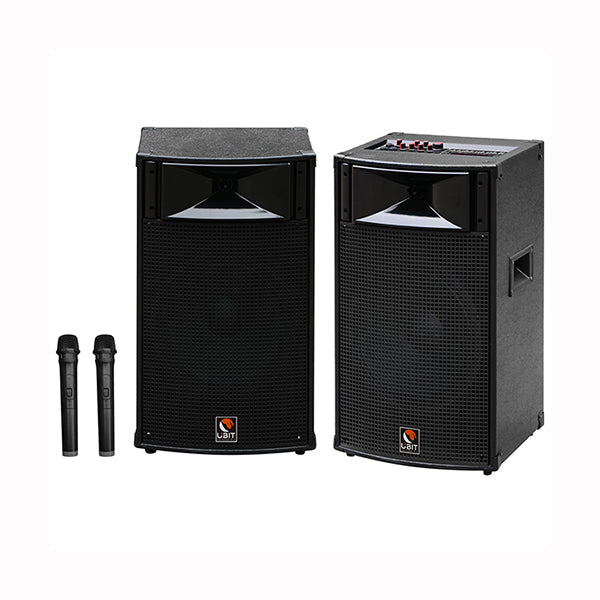 UBIT Karaoke Sets Black / Brand New / 1 Year UBIT, TS-15000 SCHWARZ Bluetooth Speakers, 70W + 70W, FM Radio, Dual Mic, Equalizer, Remote Control