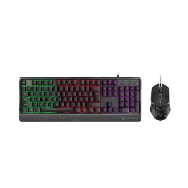 Vertux Keyboards & Mice Black / Brand New / 1 Year Vertux, Orion Backlit Ergonomic Wired Gaming Keyboard & Mouse A/E