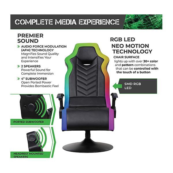 X Rocker Wireless Pedestal Gaming Chair W/ Speakers Foldable Seat For PC  Xbox PS
